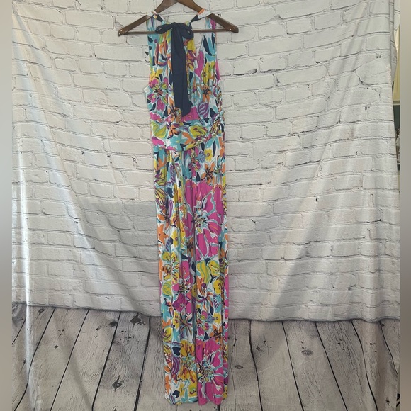 Lilly Pulitzer Amanda Besame Mucho Pink Blue Floral Maxi Dress Size XL - Picture 5 of 15